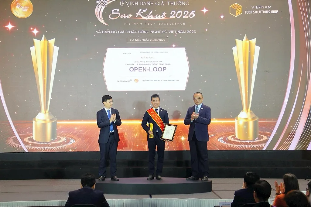 SACOMBANK nhận giải thưởng Sao Khuê 2026 và ghi tên trên Bản đồ Giải pháp Công nghệ số Việt Nam