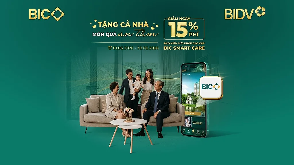 BIC ưu đãi 15% phí bảo hiểm sức khoẻ cao cấp mừng Ngày Gia đình Việt Nam