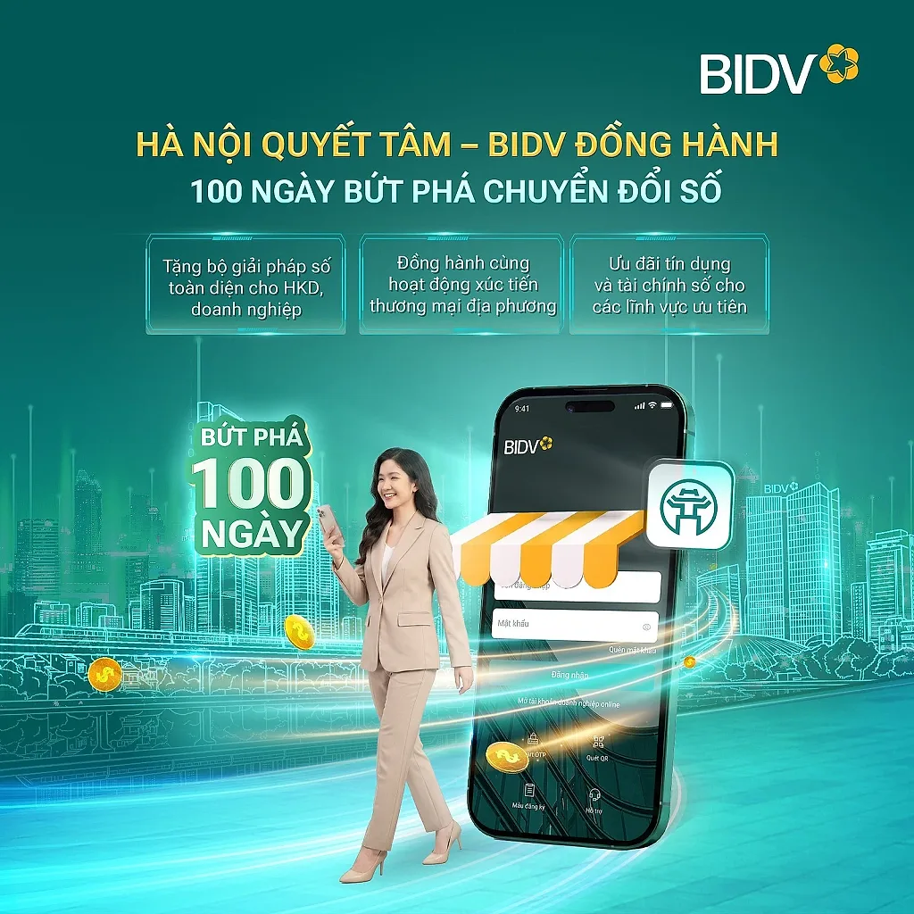 “100 ngày chuyển đổi số” tại Thủ đô: BIDV và những giải pháp trợ lực công nghệ, tài chính