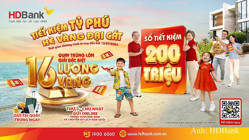 HDBank xác định chủ nhân 64 sổ tiết kiệm, săn 16 lượng vàng SJC