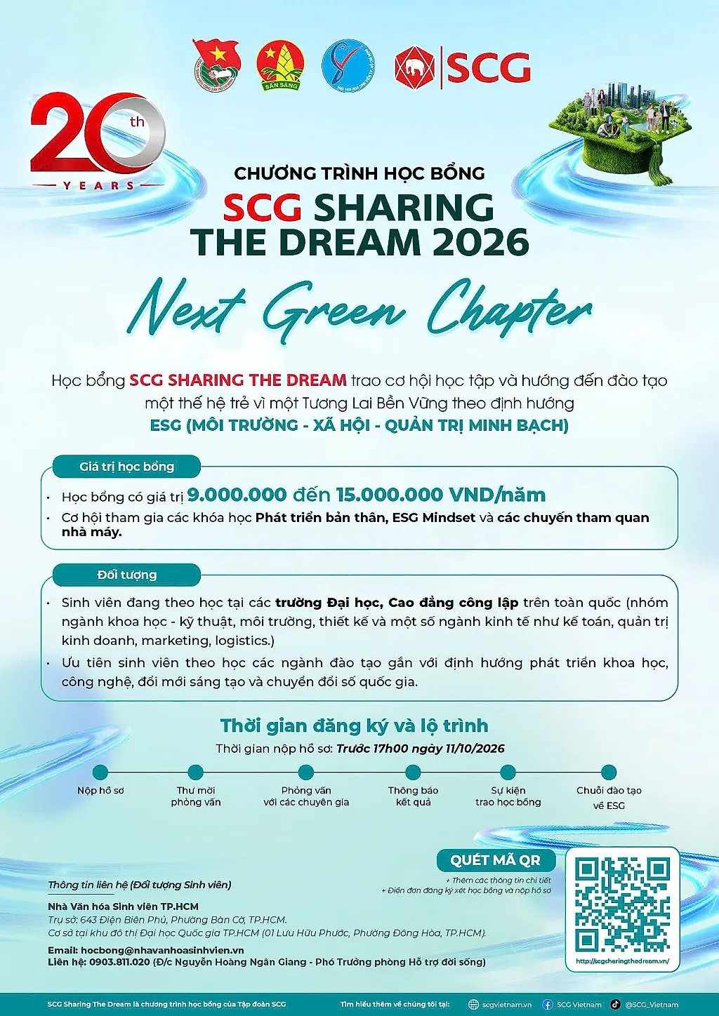 Chương trình SCG Sharing The Dream 2026 chính thức mở đơn, trao 170 suất học bổng