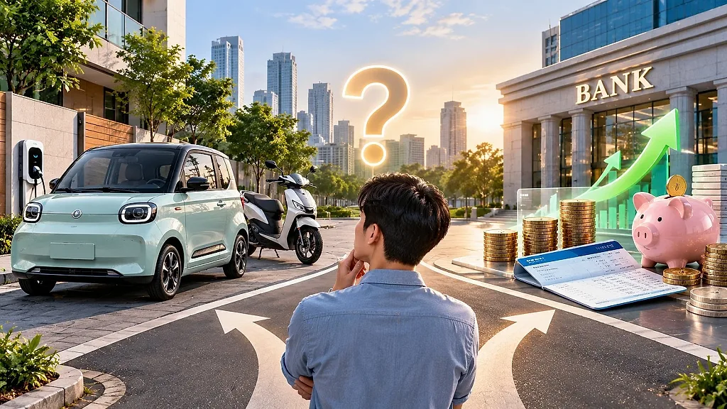 Có 200 triệu đồng, mua ô tô điện mini hay gửi ngân hàng rồi tiếp tục đi xe máy?