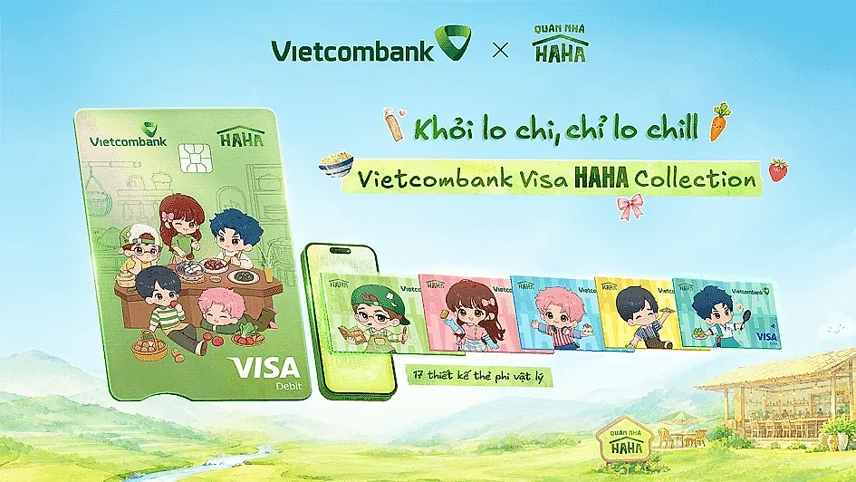 Vietcombank đồng đầu tư Quán Nhà Haha, đưa dàn nghệ sĩ lên bộ sưu tập thiết kế thẻ độc quyền