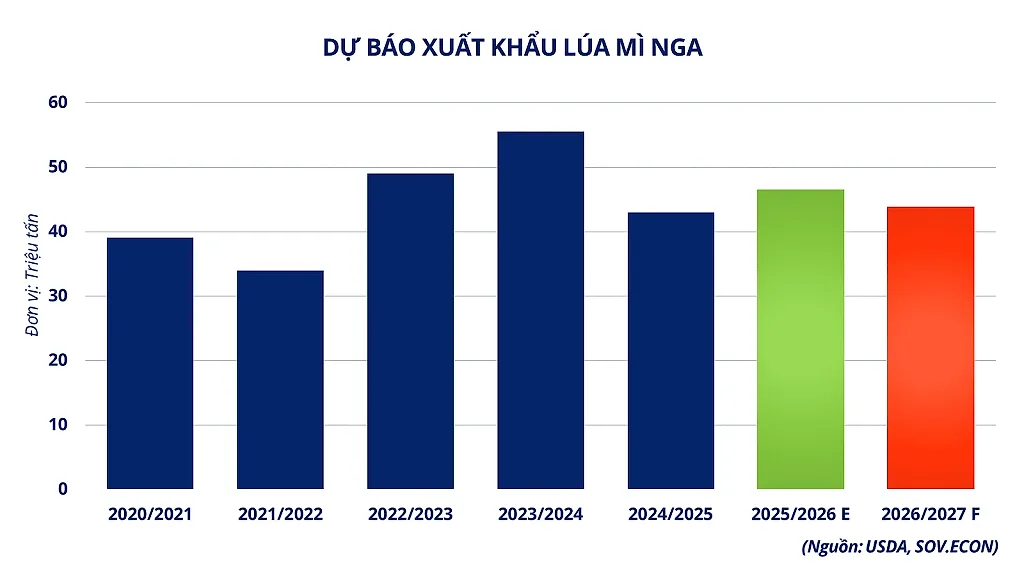 Ảnh 2_ Dự báo xuất khẩu lúa mì Nga