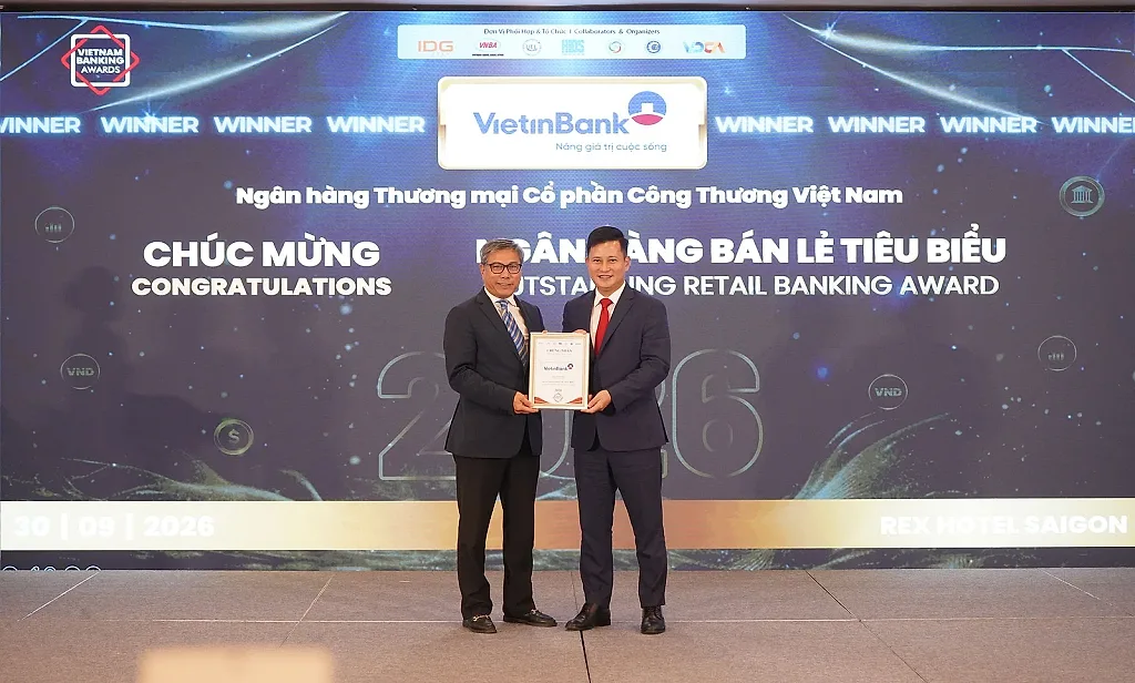 3 năm liên tiếp - VietinBank được vinh danh “Ngân hàng Bán lẻ tiêu biểu”