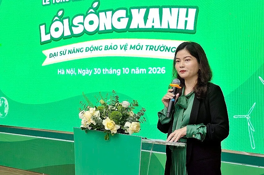 Bà Lê Thị Hoài Thương, Giám đốc Đối ngoại, Nestlé Việt Nam phát biểu tại sự kiện