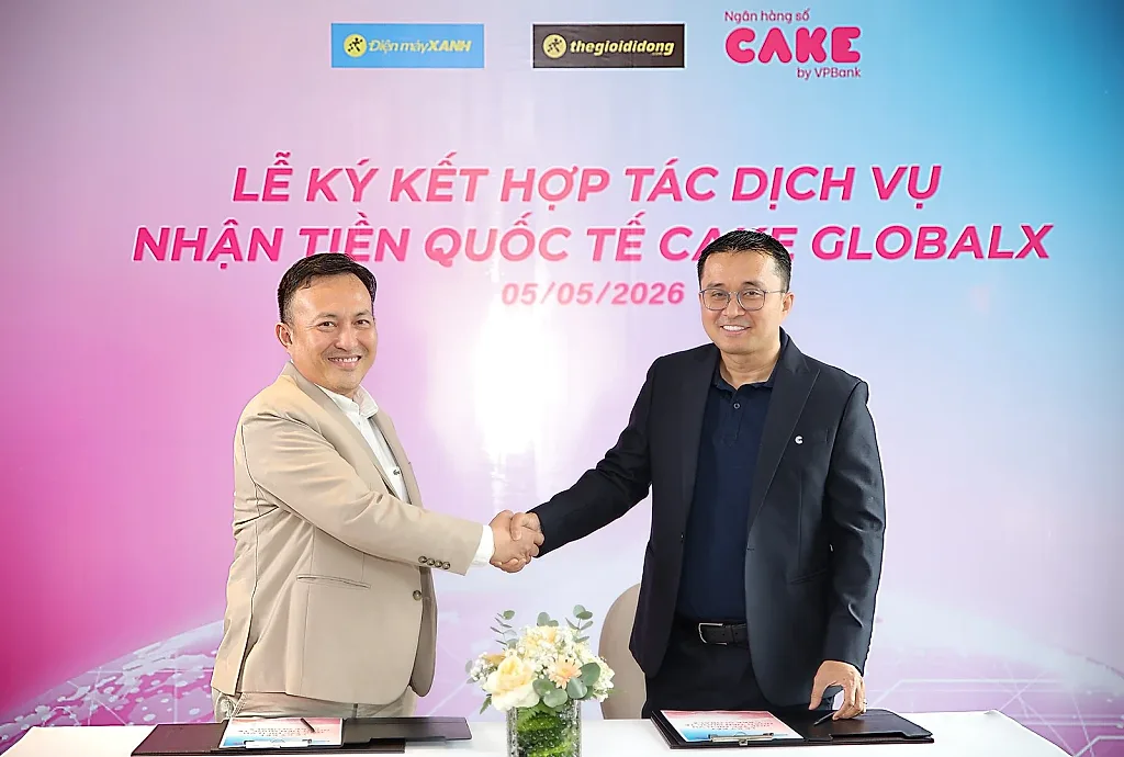 Cake hợp tác Điện Máy Xanh mở rộng dịch vụ nhận tiền quốc tế tại cửa hàng Thế Giới Di Động và Điện Máy Xanh