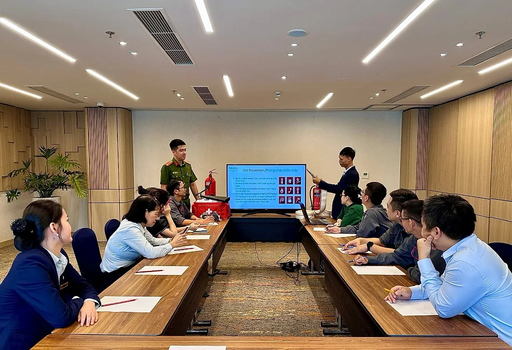 Tuyên truyền, thực tập phương án nhằm chủ động phòng ngừa, ứng phó cháy nổ tại Nhà nghỉ nghiệp vụ