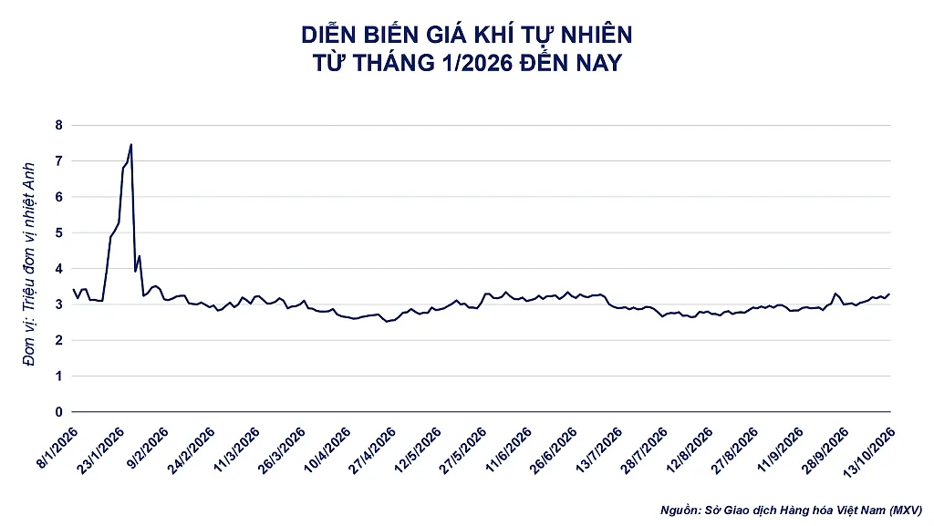 Ảnh 1: Diễn biến giá khí tự nhiên