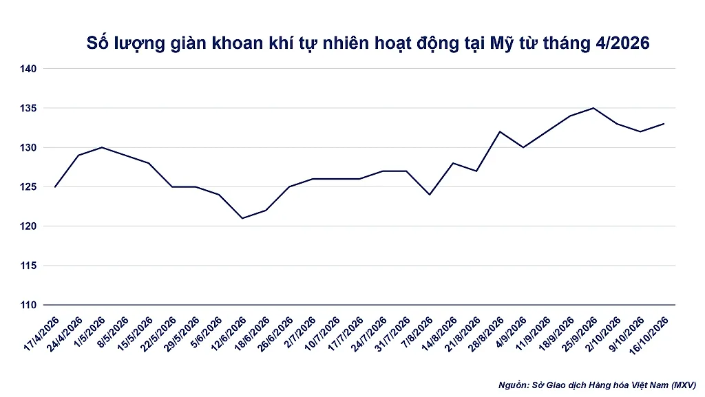 Ảnh 3_ Số lượng giàn khoan khí tự nhiên tại Mỹ